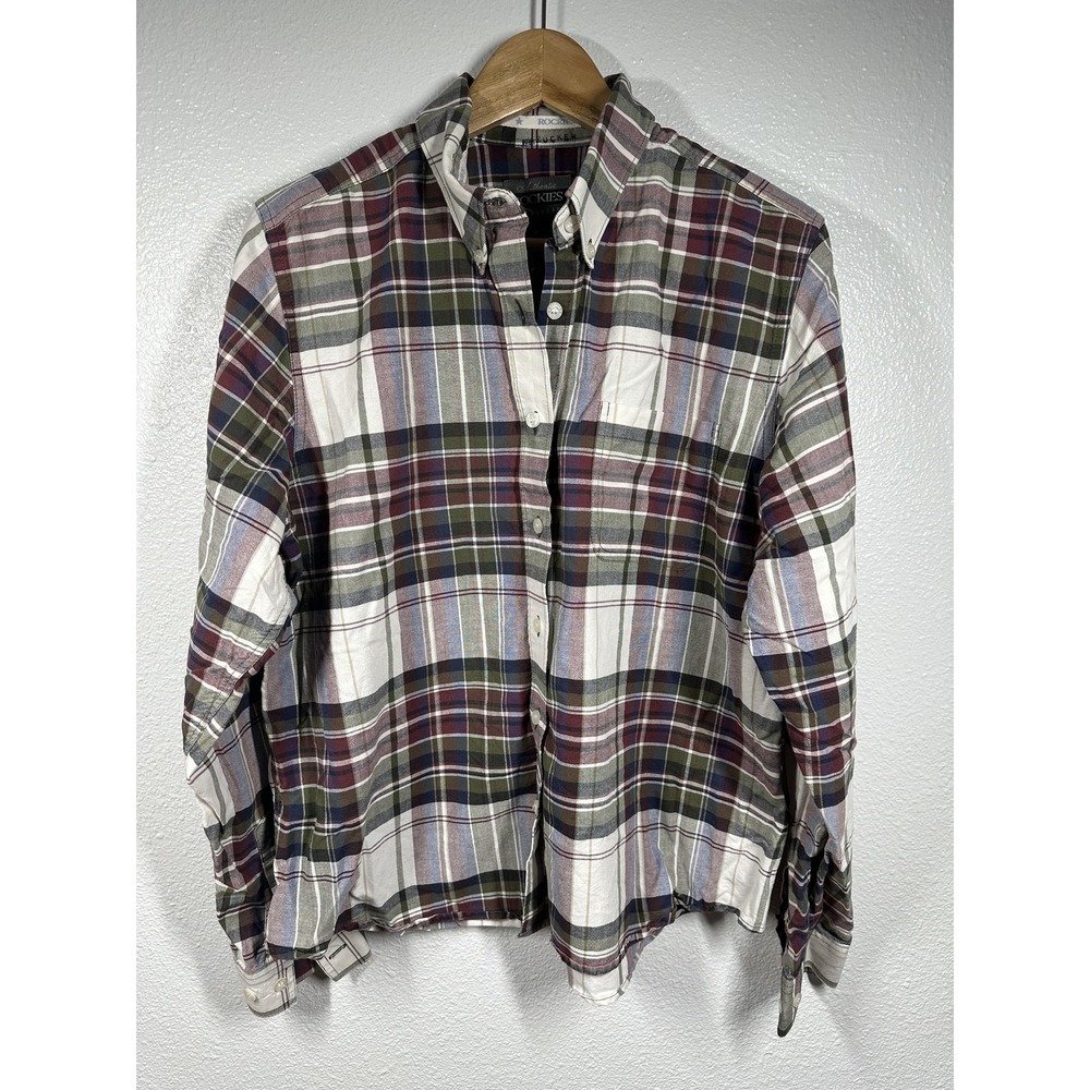 Rockies Jeanswear Shirt Mens Large Multi Plaid Button Down‎ Cotton Long Sleeve